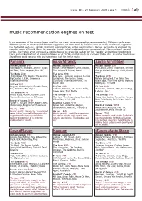 Music Recommendation Engines on Test
