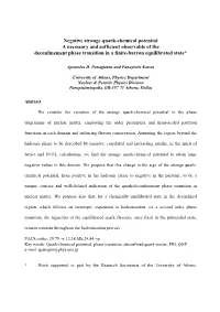 Negative Strange Quark-Chemical Potential a Necessary and Sufficient Observable of the Deconfinement Phase Transition in a Finite-Baryon Equilibrated State*