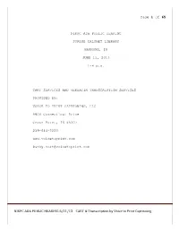 Of 65 NIRPC ADA PUBLIC HEARING 6/11/13 CART & Transcription
