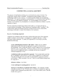 Teaching Note: Constructing a Logical Argument