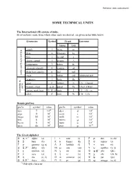 Technical Units