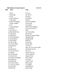 2020 Shadez of Crazee Song List 5/9/2020 Page Band Song