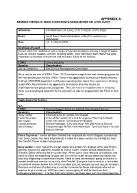 Appendix a Member Feedback from Conference/Seminar/Fire Related Event