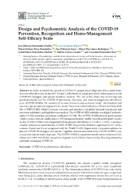 Design and Psychometric Analysis of the COVID-19 Prevention, Recognition and Home-Management Self-Eﬃcacy Scale