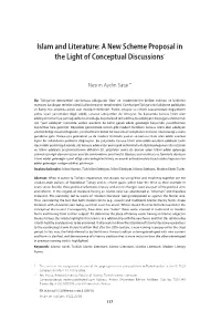 Islam and Literature: a New Scheme Proposal in the Light of Conceptual Discussions