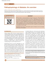 Pathophysiology of Diabetes: an Overview