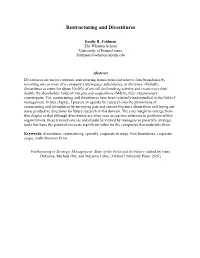 Restructuring and Divestitures