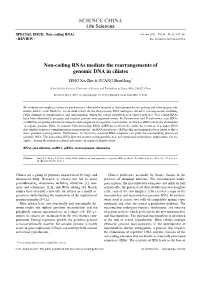 SCIENCE CHINA Non-Coding Rnas Mediate the Rearrangements Of
