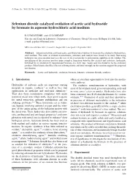 Selenium Dioxide Catalysed Oxidation of Acetic Acid Hydrazide by Bromate in Aqueous Hydrochloric Acid Medium
