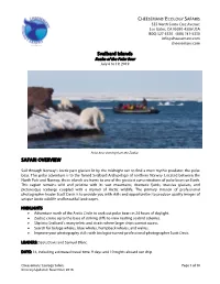 Svalbard Islands SAFARI OVERVIEW