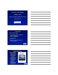Taxonomy and Ecology of Aquatic Insects