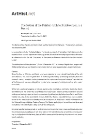 The Notion of the Painter-Architect (Antwerpen, 1-3 Dec 11)
