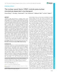 The Nuclear Export Factor CRM1 Controls Juxta-Nuclear Microtubule-Dependent Virus Transport I-Hsuan Wang1,*,‡, Christoph J