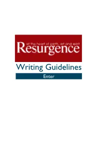 Writing Guidelines RESURGENCE WRITERS’ BRIEF
