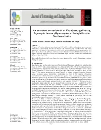 An Overview on Outbreak of Eucalyptus Gall Wasp, Leptocybe