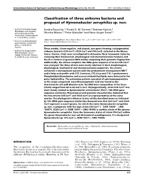 Classification of Three Airborne Bacteria and Proposal Of