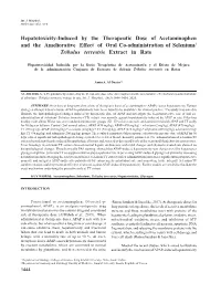 Hepatotoxicity-Induced by the Therapeutic Dose of Acetaminophen and the Ameliorative Effect of Oral Co-Administration of Selenium/ Tribulus Terrestris Extract in Rats