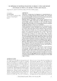 INTRODUCTION the Incidence of Retained Placenta Varies Greatly