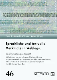 NET.WORX 46 | Sprachliche Und Textuelle Merkmale in Weblogs. Ein