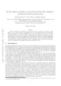 On the Analysis of Signals in a Permutation Lempel-Ziv Complexity-Permutation Shannon Entropy Plane