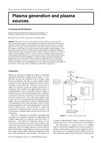 Plasma Generation and Plasma Sources
