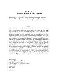 The Rise and Decline of the New Czech Right