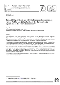 Compatibility of Sharia Law with the European Convention on Human Rights: Can States Parties to the Convention Be Signatories to the “Cairo Declaration”?
