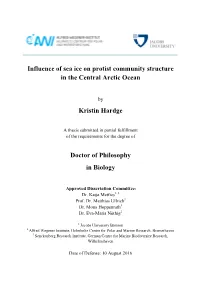 Influence of Sea Ice on Protist Community Structure in the Central Arctic Ocean