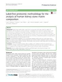 Label-Free Proteomic Methodology for the Analysis of Human Kidney Stone Matrix Composition Frank A