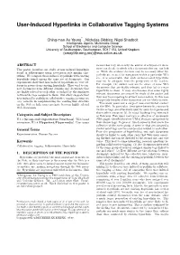 User-Induced Hyperlinks in Collaborative Tagging Systems