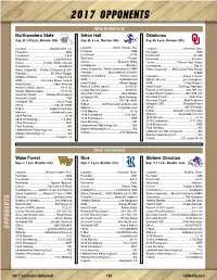 2017 Opponents