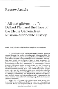 All That Glisters a Delbert Plett and The