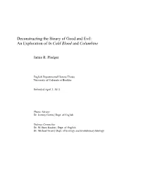 An Exploration of in Cold Blood and Columbine