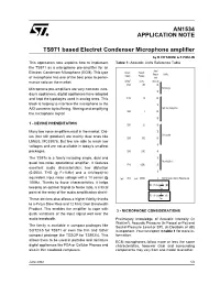 AN1534 TS971 Based Electret Condenser Microphone Amplifier
