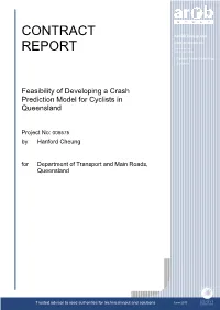 Feasibility of Developing a Crash Prediction Model for Cyclists in Queensland
