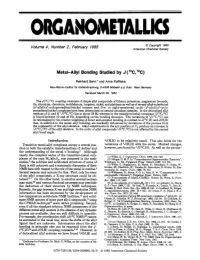 Metal-Allyl Bonding Studied by J( 13 C, 13C )