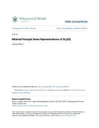 Minimal Principal Series Representations of SL(3,R)