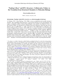 “Pauling's Boys” and DNA Structure: Collaborative Failure in The