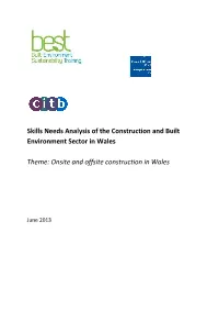 Skills Needs Analysis of the Construction and Built Environment Sector in Wales
