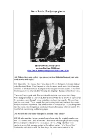 Steve Reich: Early Tape Pieces