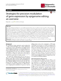 Strategies for Precision Modulation of Gene Expression by Epigenome Editing: an Overview Benjamin I