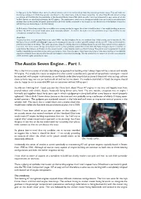 The Austin Seven Engine... Part 1