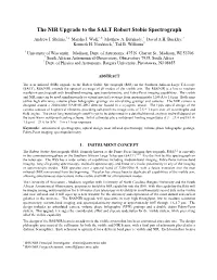 The NIR Upgrade to the SALT Robert Stobie Spectrograph