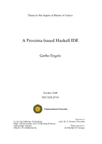A Proxima-Based Haskell IDE