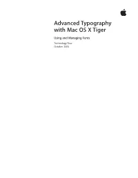 Advanced Typography with Mac OS X Tiger