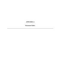 APPENDIX a Document Index