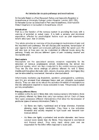 Introduction to Pain Pathways and Mechanisms