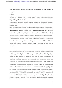 Phylogenetic Analysis by SNP and Development of SSR Marker in Passiflora