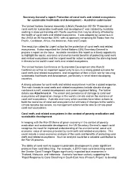 Protection of Coral Reefs and Related Ecosystems for Sustainable Livelihoods and Development – Australian Submission