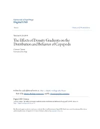 The Effects of Density Gradients on the Distribution and Behavior of Copepods" (2018)